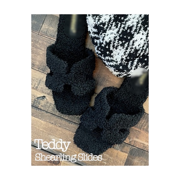 Teddy Shearling Slides - Picture 2 of 7